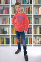 Boekenkast schoolfoto achtergrond volportret